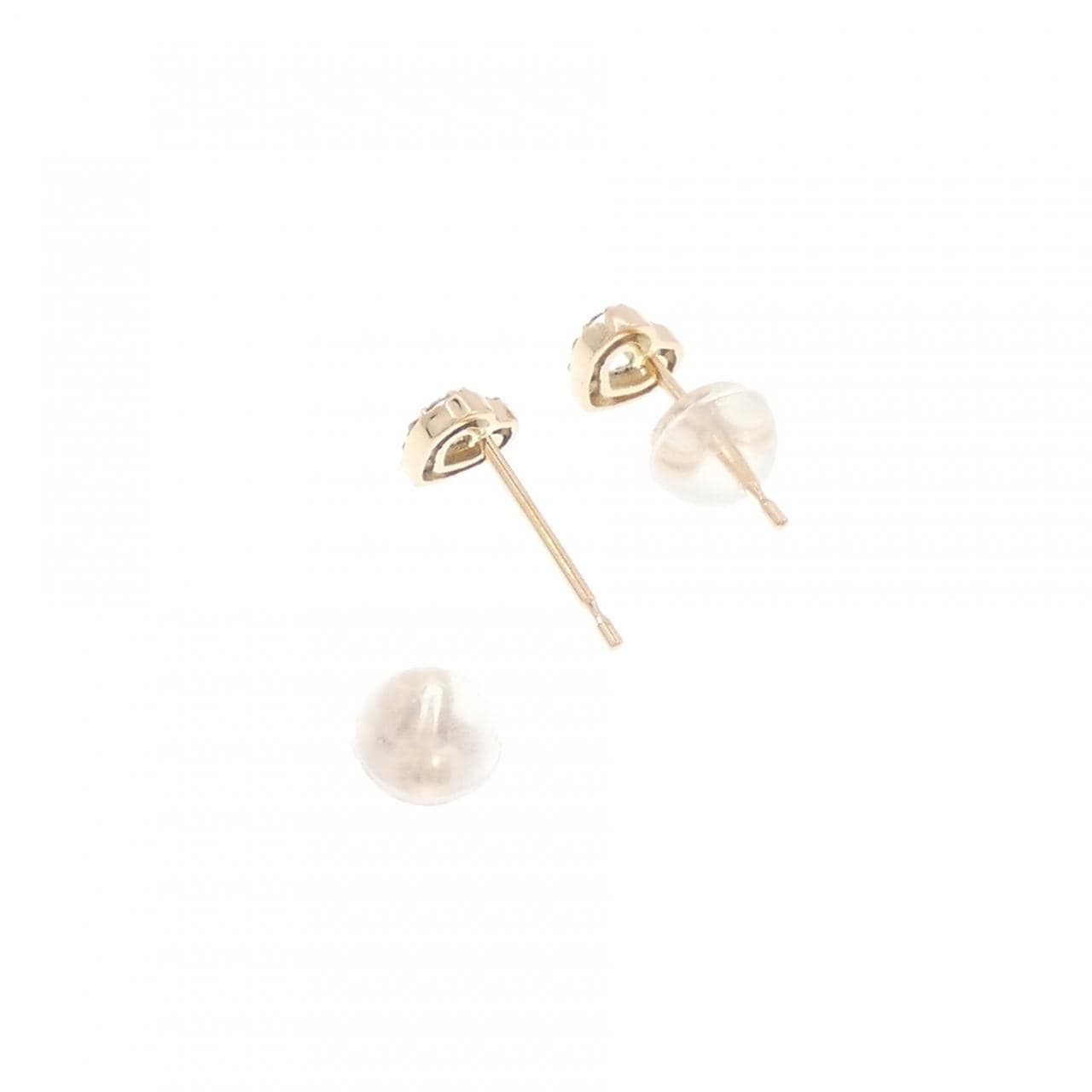 K18PG ハート ダイヤモンド ピアス 0.10CT