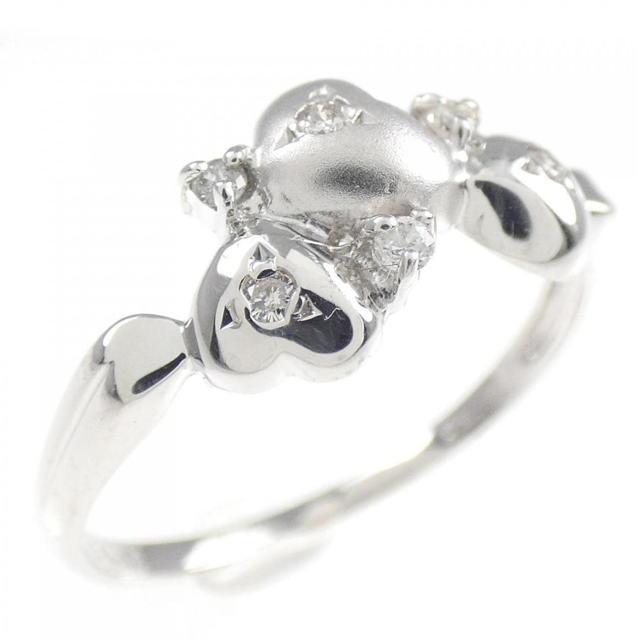 K18WG heart Diamond ring 0.06CT