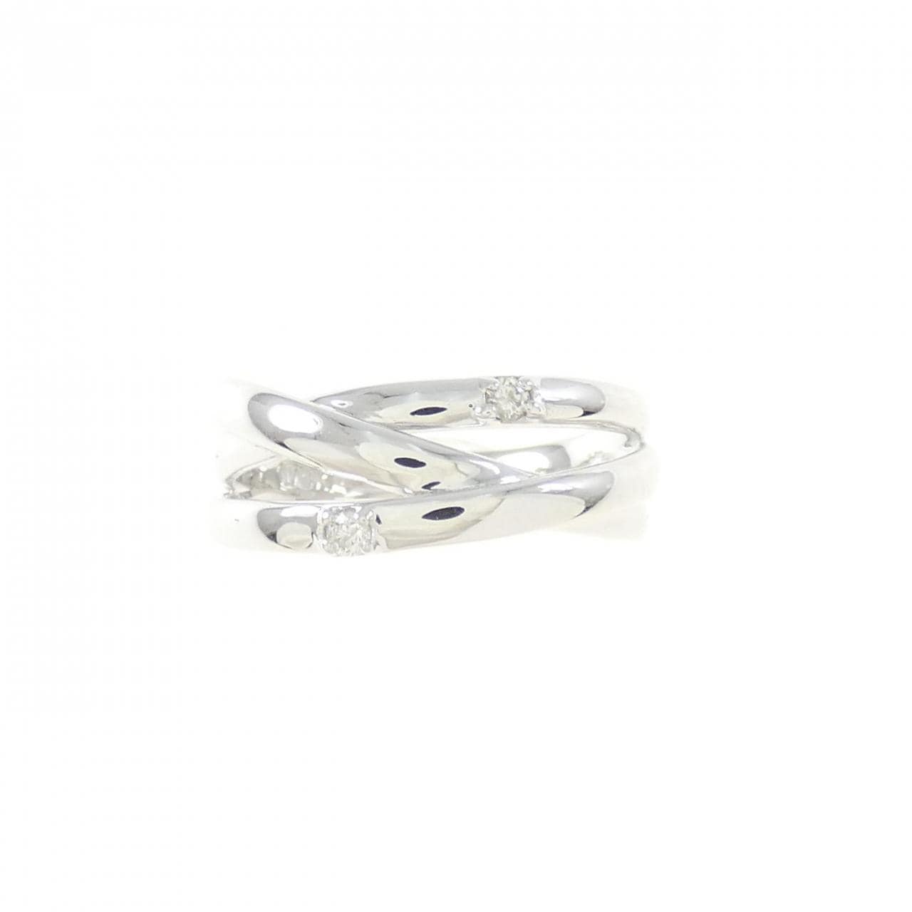 K14WG ダイヤモンド ピンキー リング 0.03CT