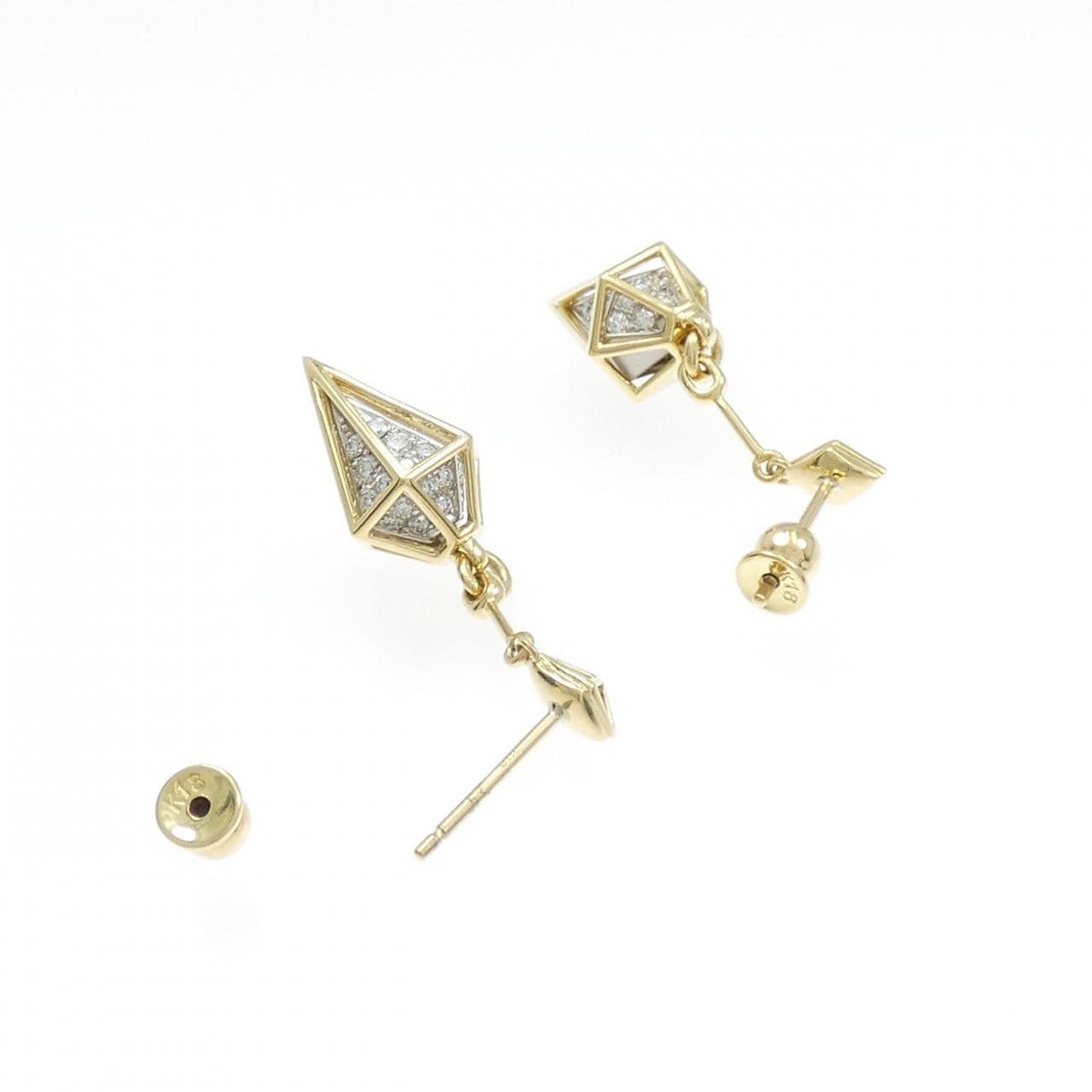 K18YG/PT900 ダイヤモンド ピアス 0.45CT