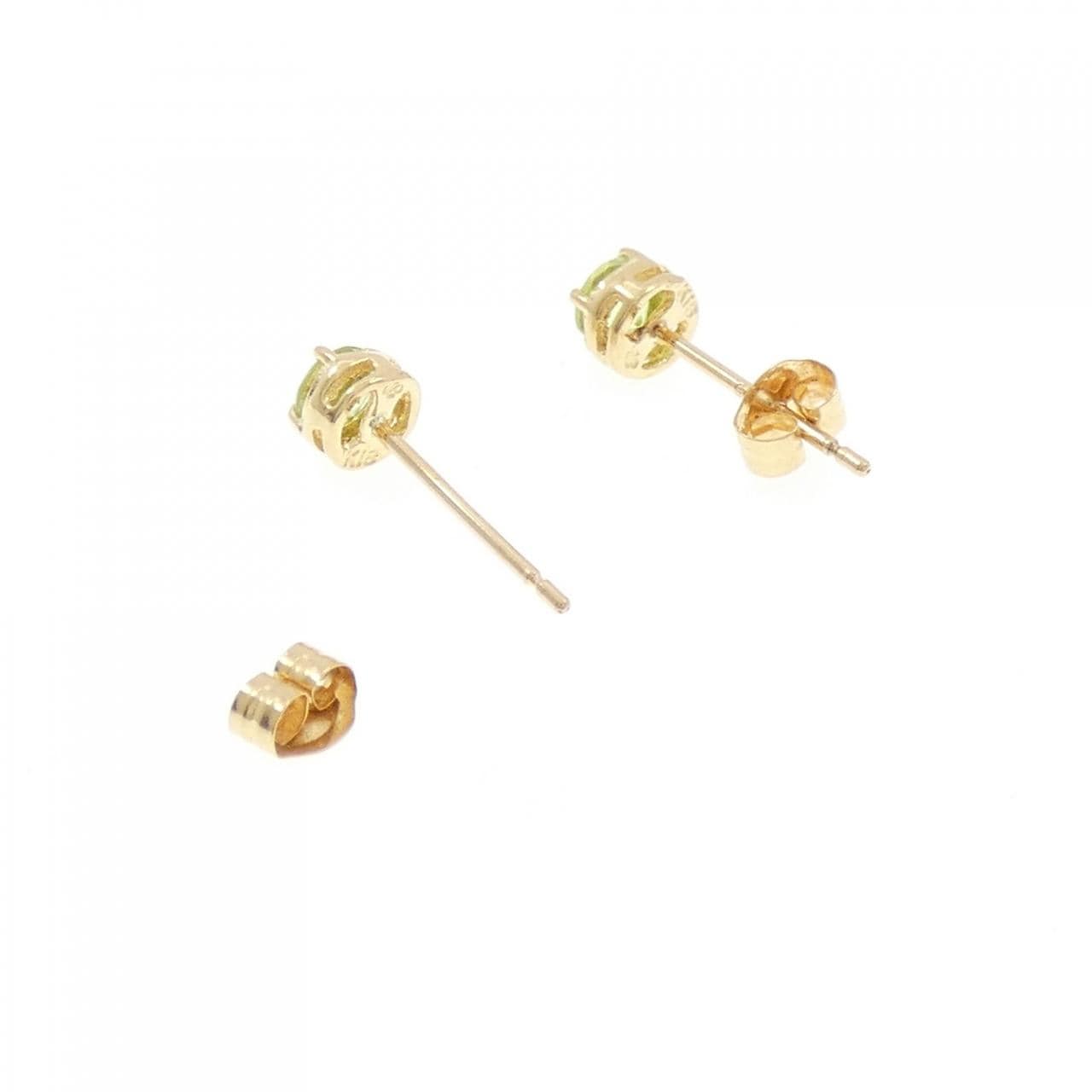 K18YG ペリドット ピアス