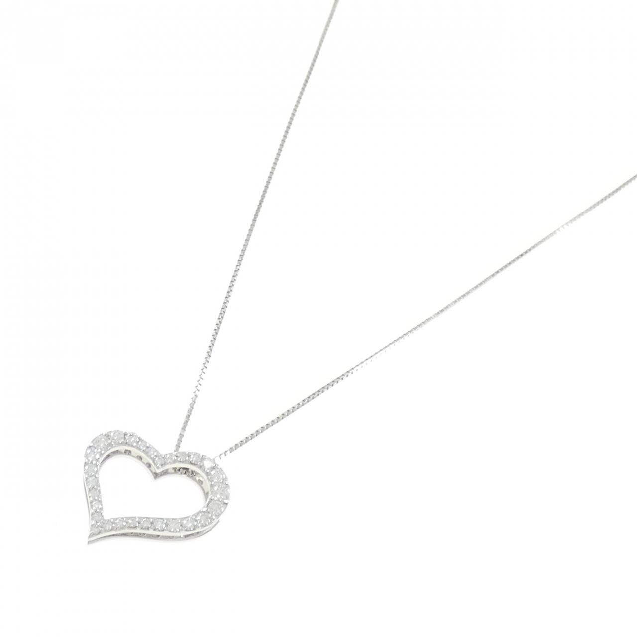 K18WG ハート ダイヤモンド ネックレス 0.50CT