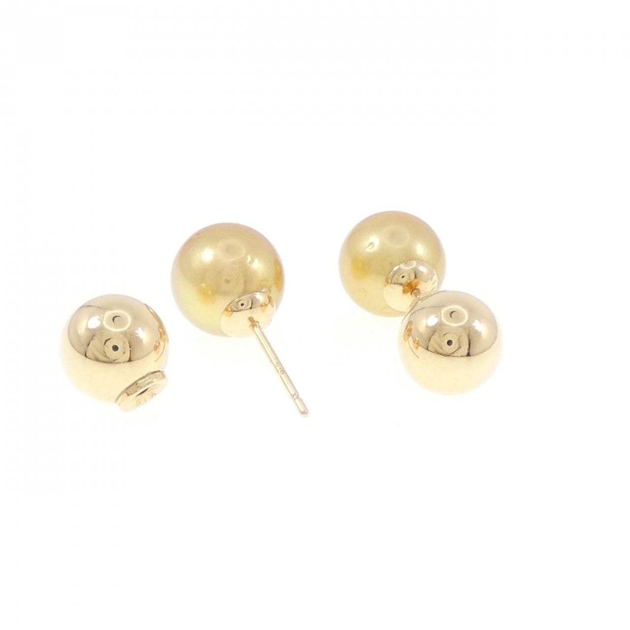 K18YG 白蝶パール ピアス 8.6mm