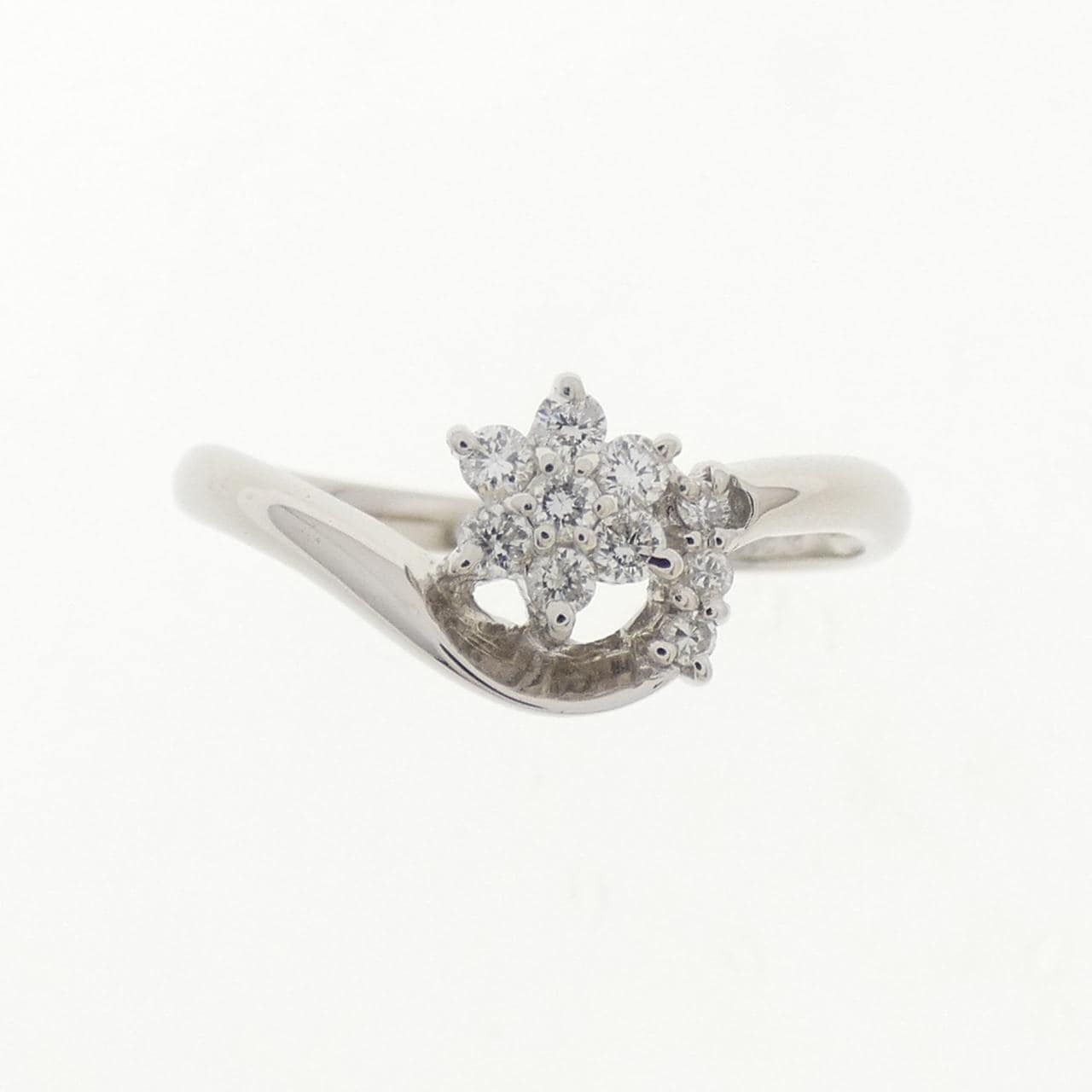 PT900 フラワー ダイヤモンド リング 0.12CT