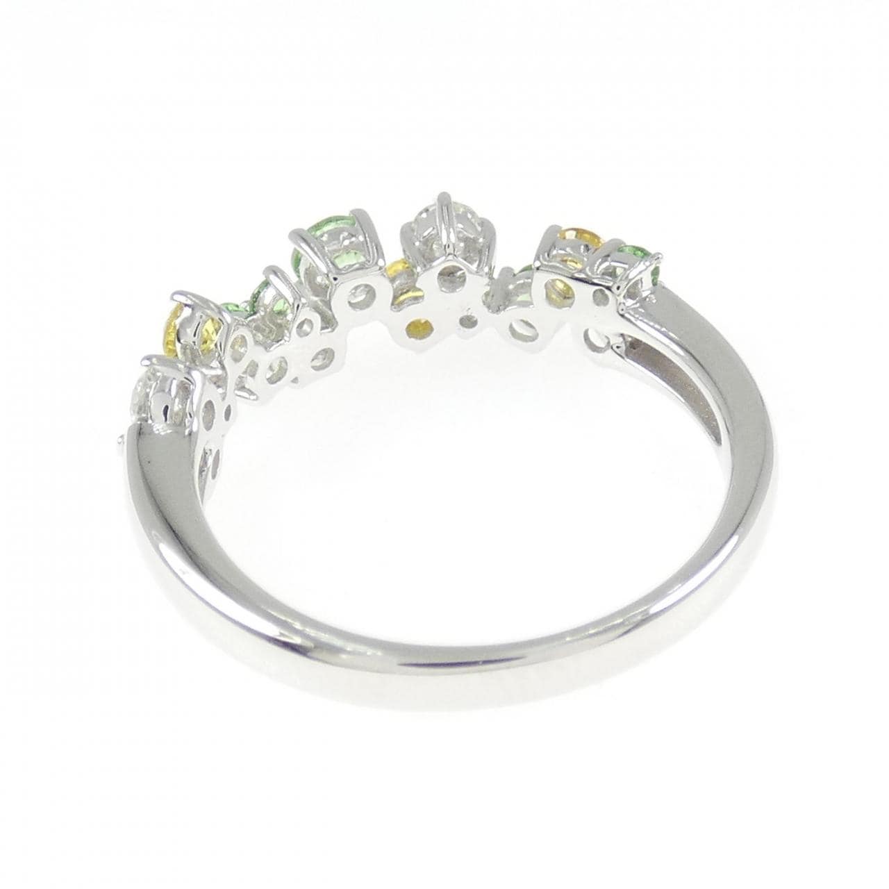 K18WG カラーストーン リング