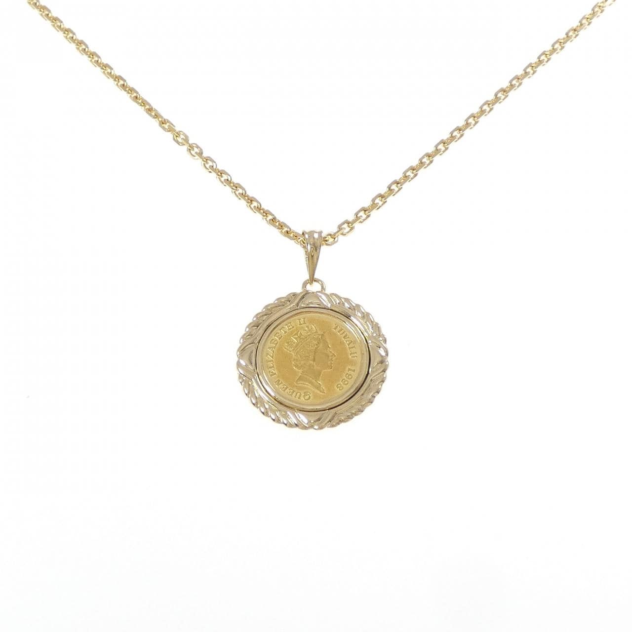 K18YG(枠) コイン ネックレス