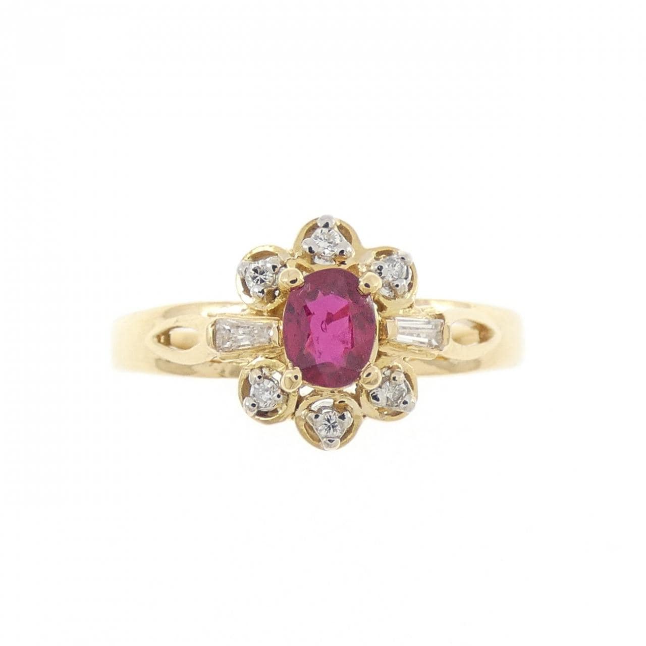 K18YG ルビー リング 0.19CT
