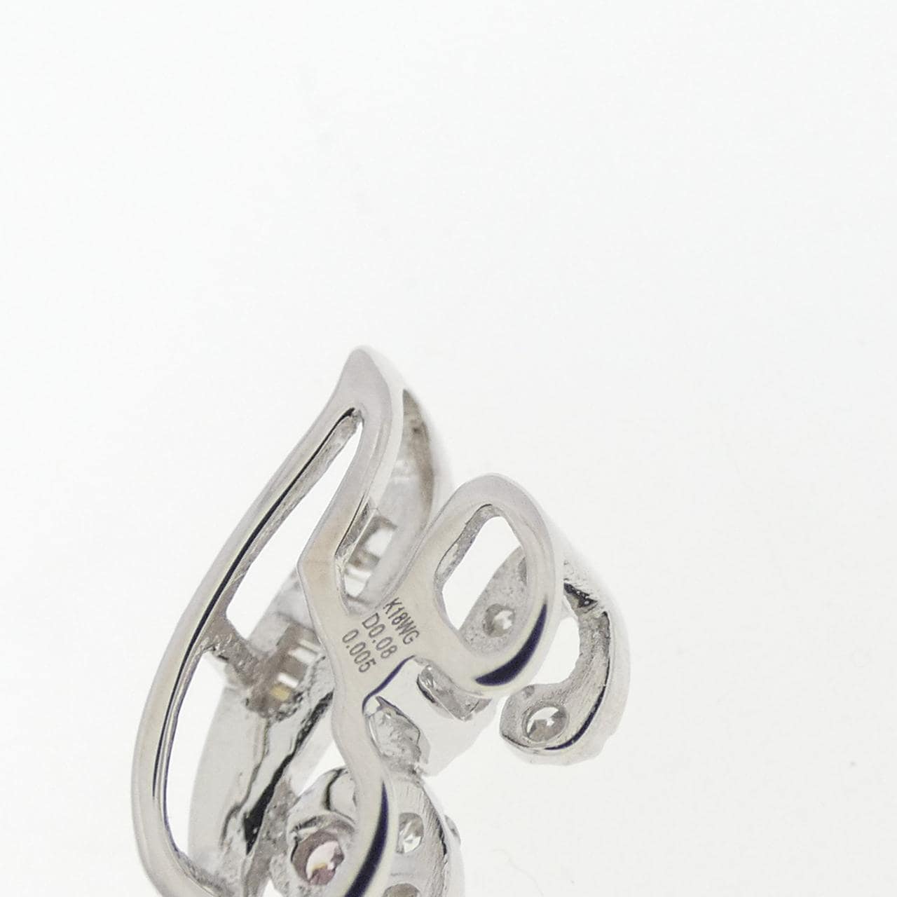 K18WG イニシャルY ピンクダイヤモンド ペンダント 0.005CT