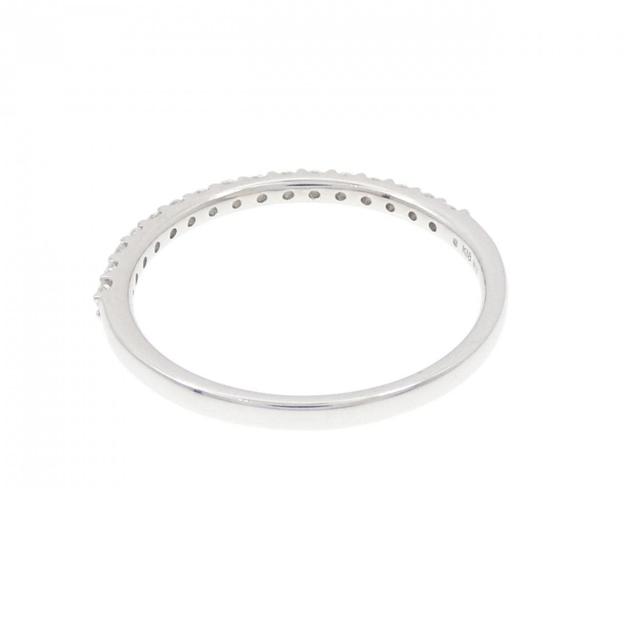 K18WG ハーフエタニティ ダイヤモンド リング 0.22CT