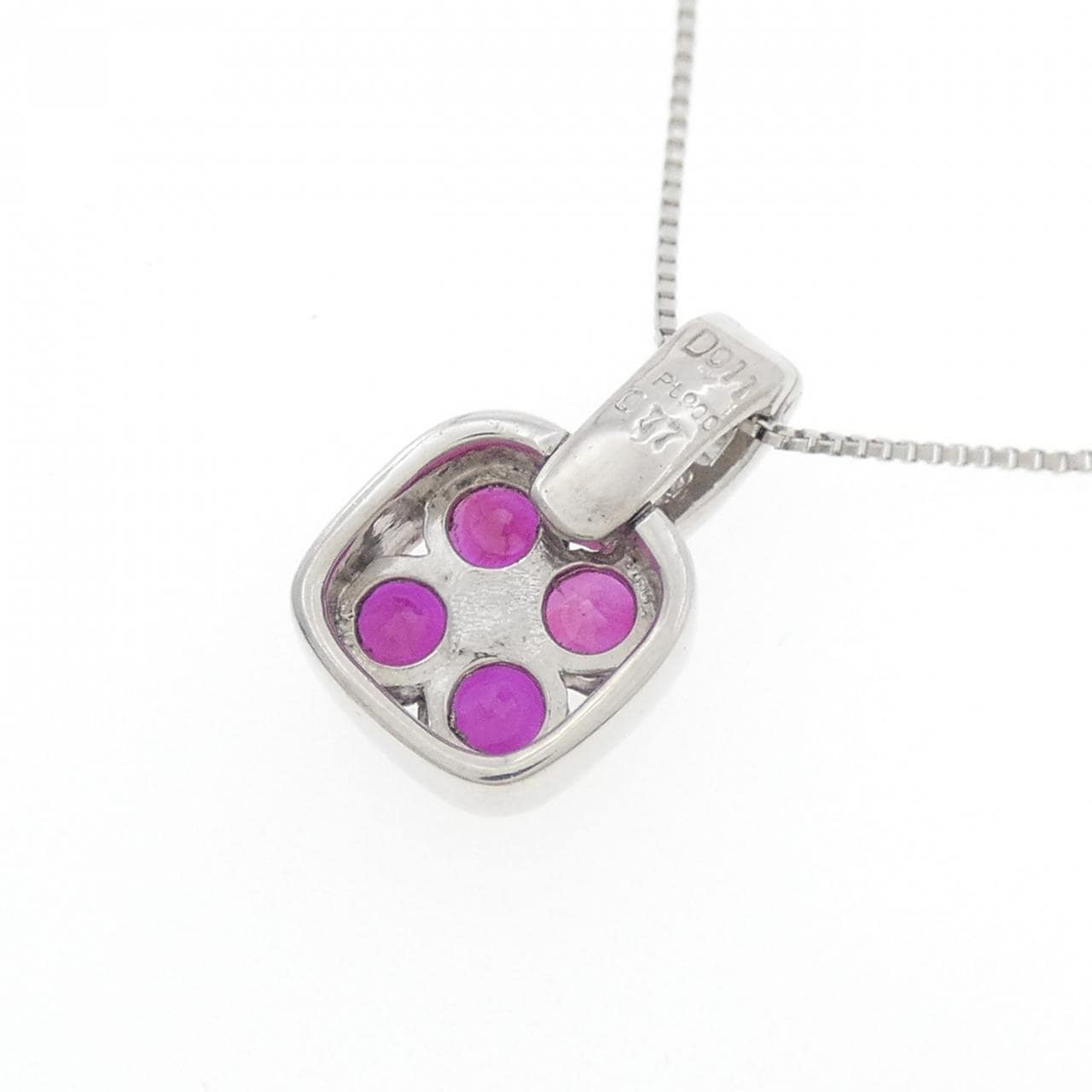 PT900/PT850 ルビー ネックレス 0.77CT