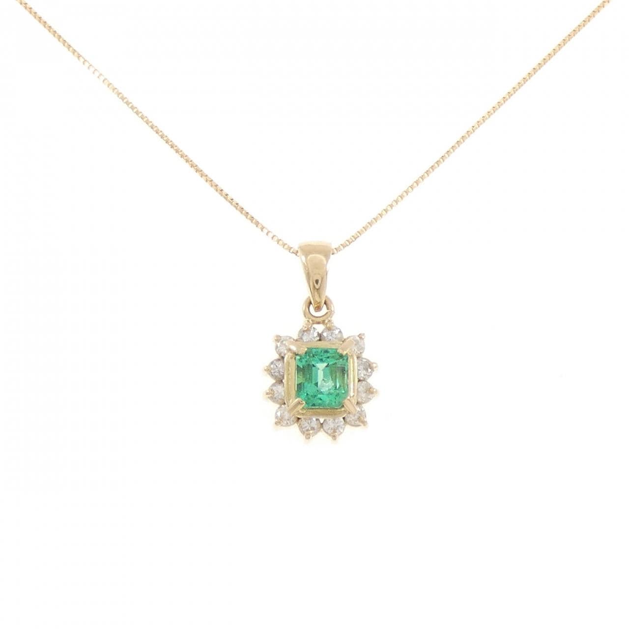 K18YG エメラルド ネックレス 0.7CT