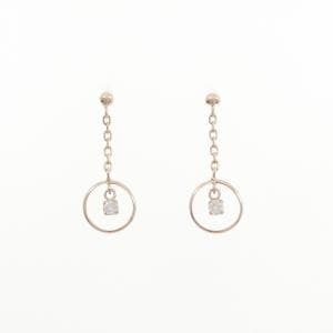 K14PG ダイヤモンド ピアス 0.08CT