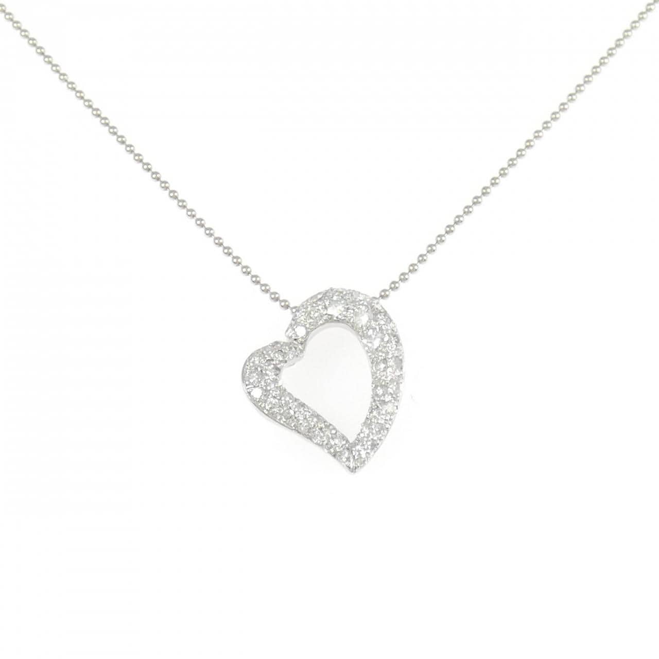 PT900/PT850 ハート ダイヤモンド ネックレス 0.50CT