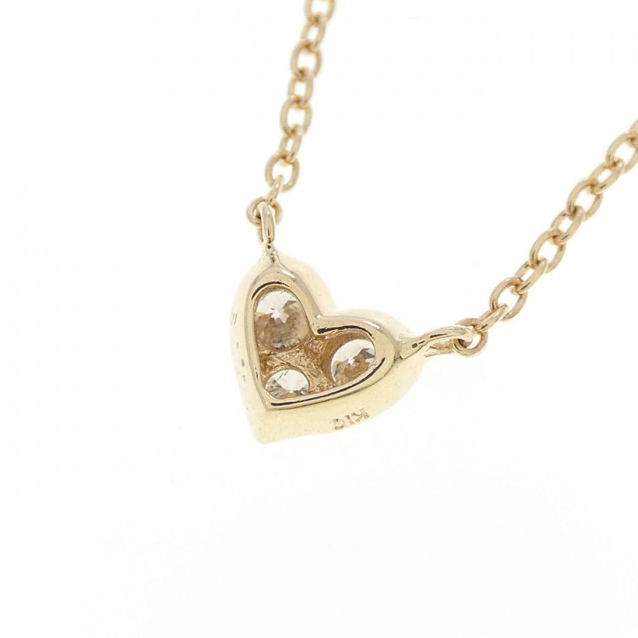 K10YG ハート ダイヤモンド ネックレス 0.09CT