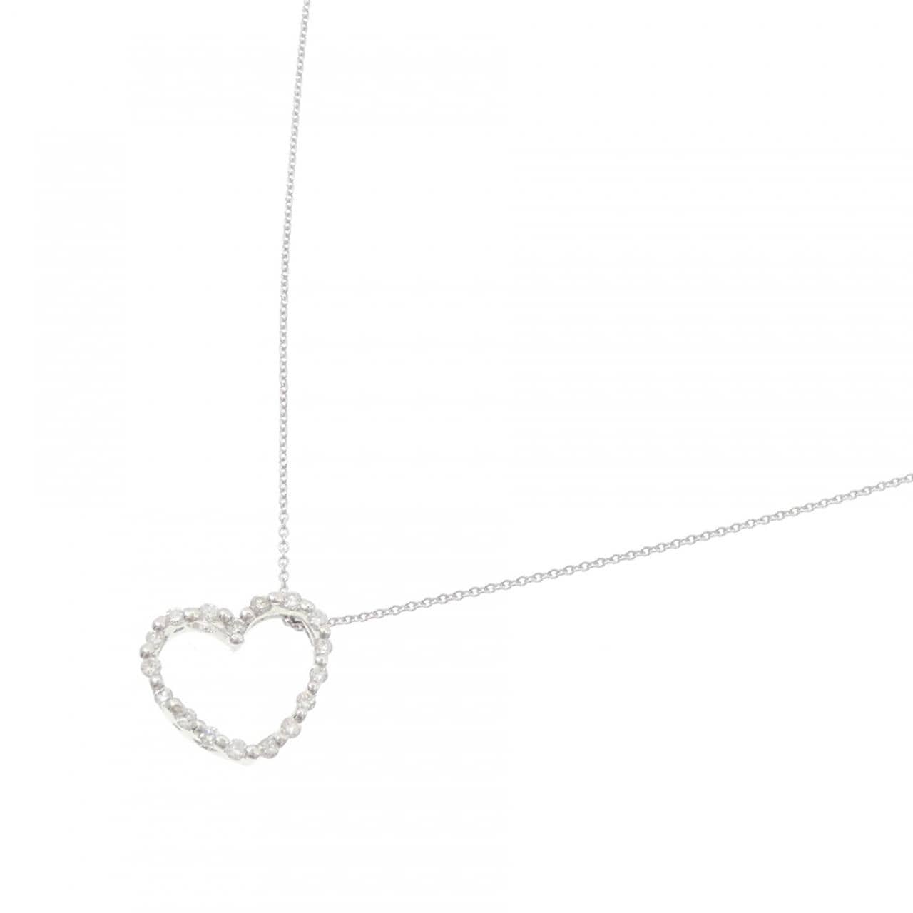 K18WG ハート ダイヤモンド ネックレス 0.34CT