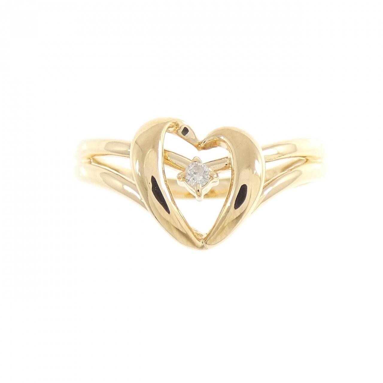 K18YG ハート ダイヤモンド リング 0.02CT