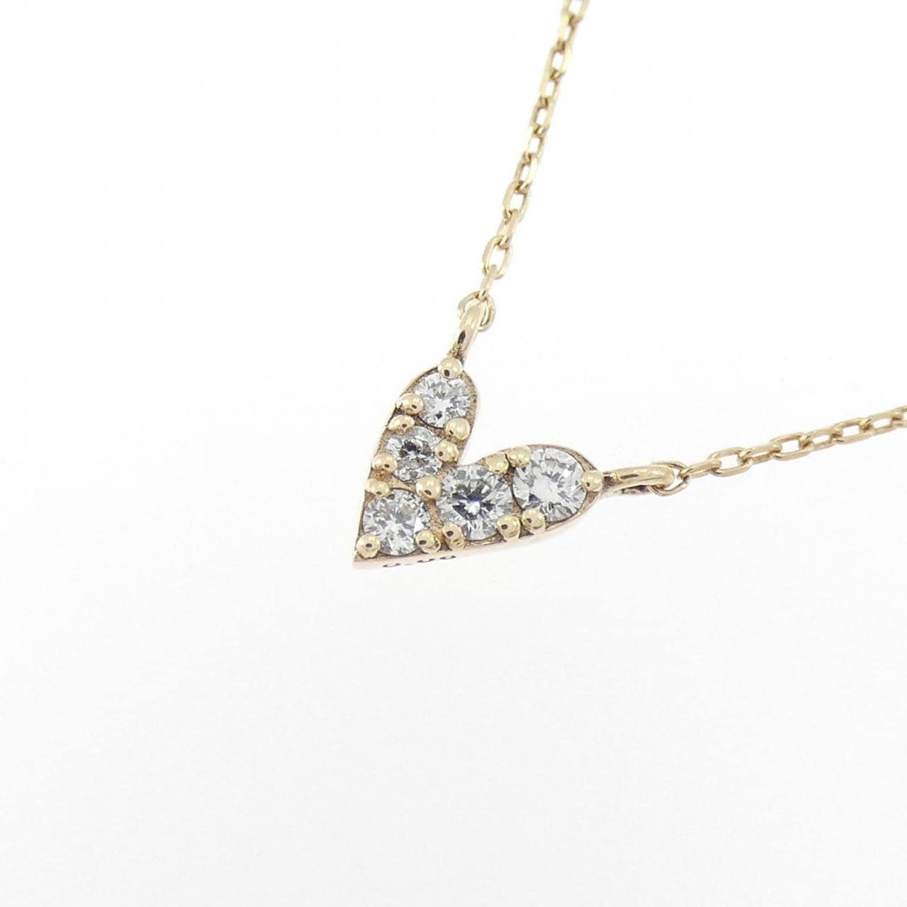K10YG ハート ダイヤモンド ネックレス 0.06CT