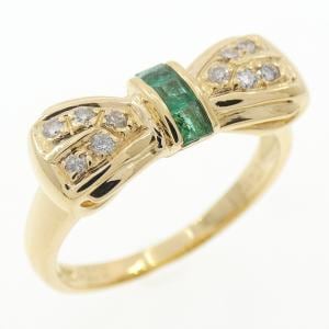 K18YG リボン エメラルド リング 0.15CT