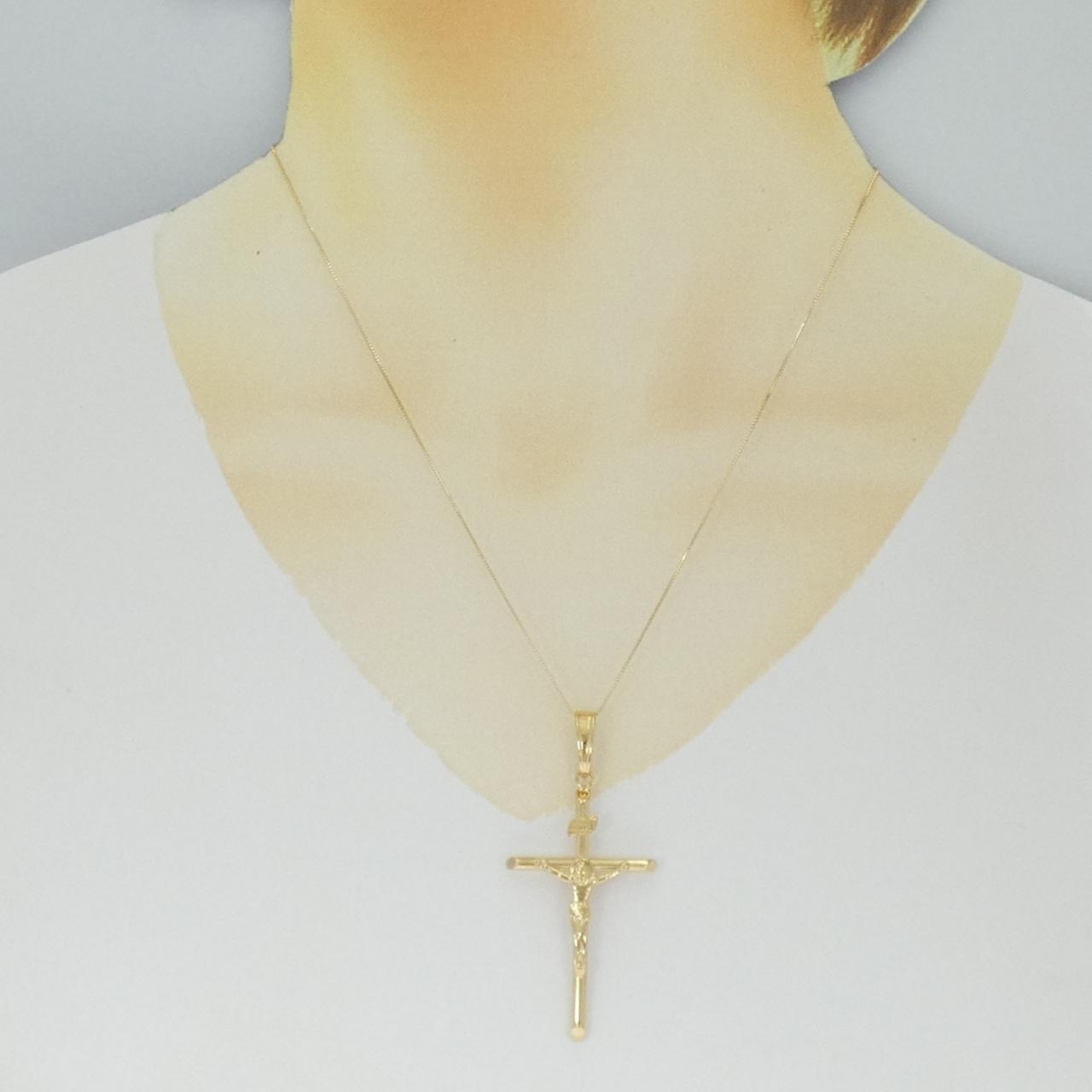 K18YG cross necklace