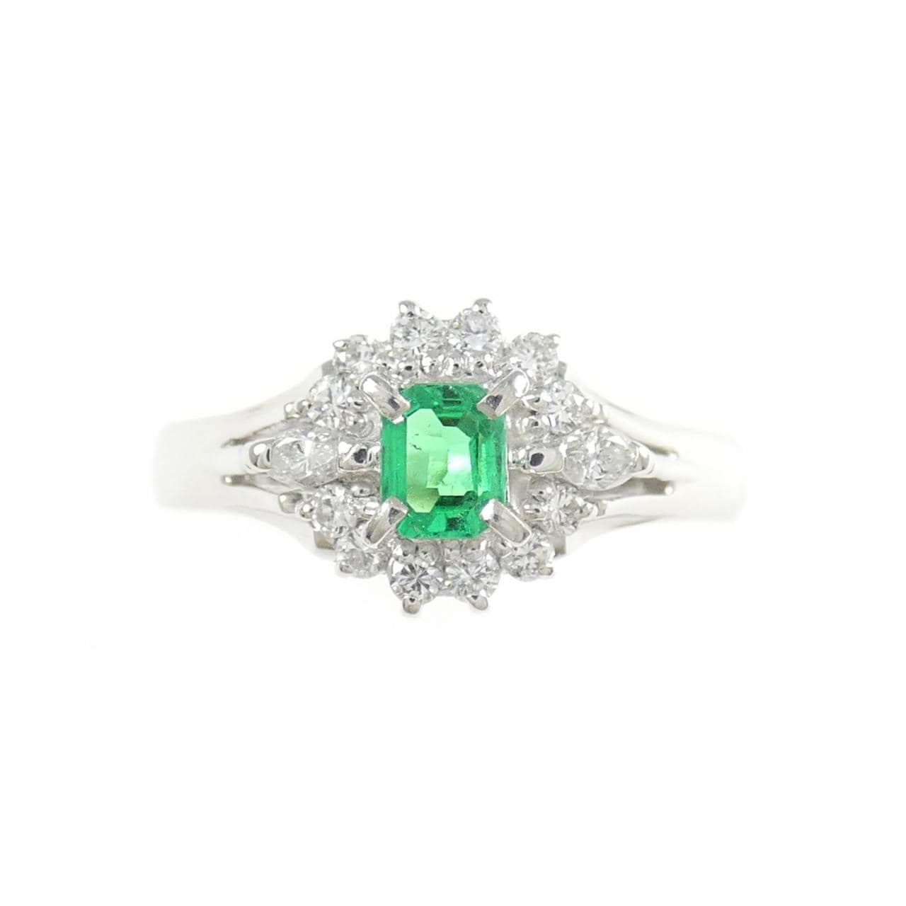 PT900 エメラルド リング 0.18CT