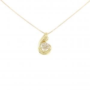 K18YG フラワー ダイヤモンド ネックレス 0.15CT