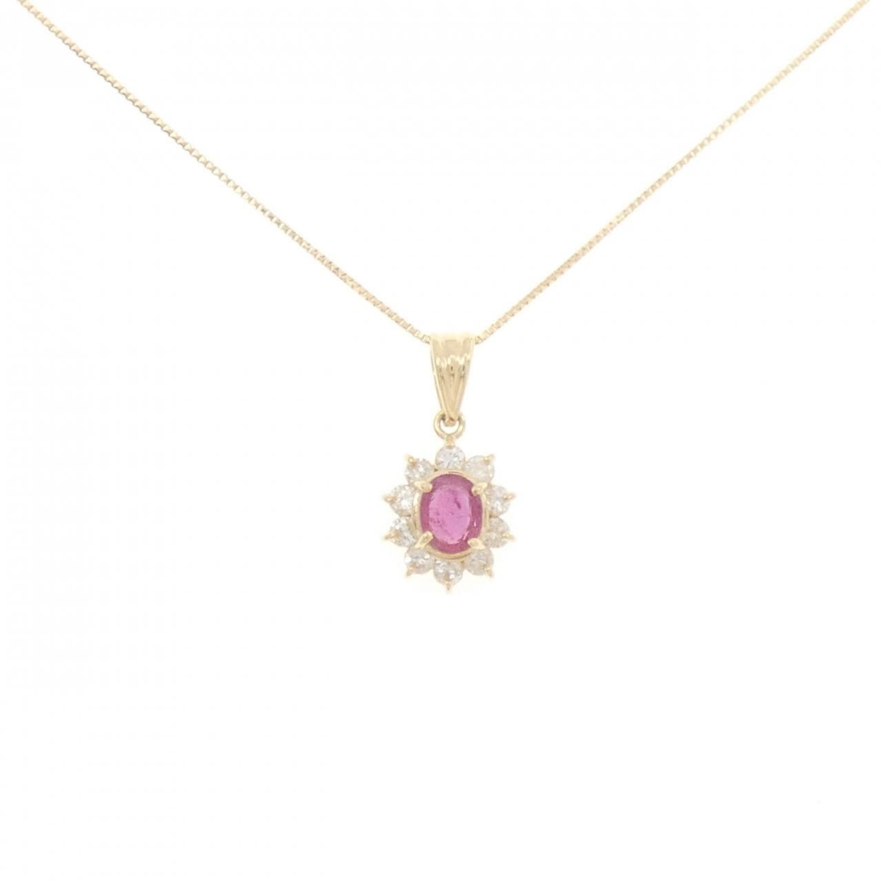 K18YG ルビー ネックレス 0.30CT