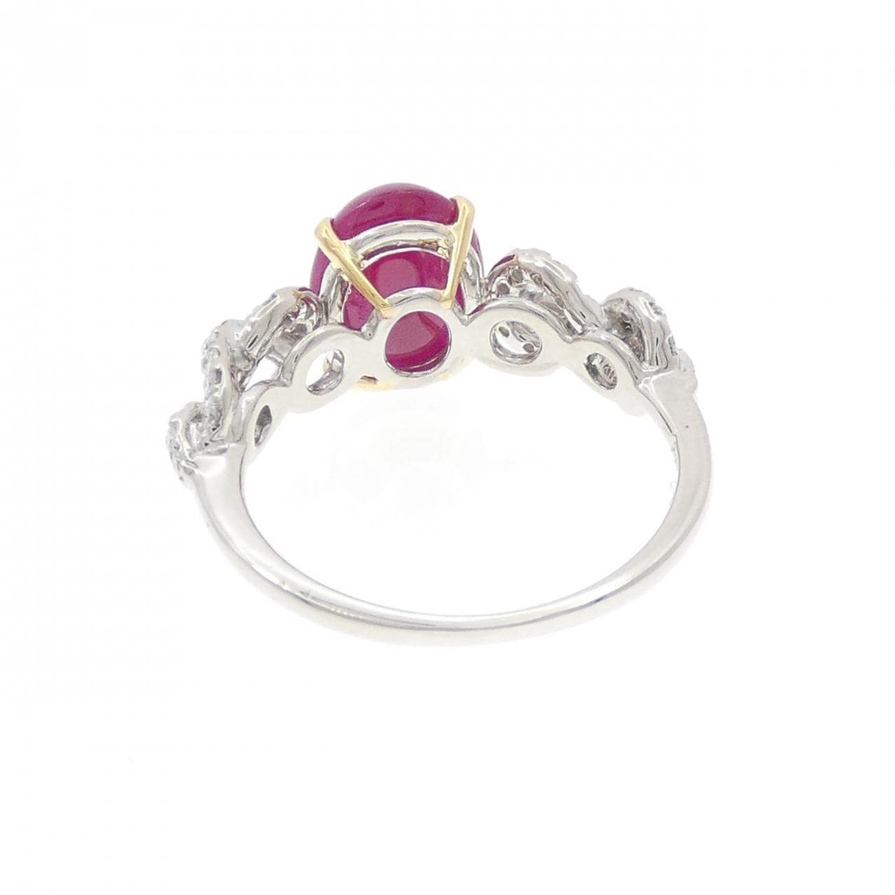 PT950/K18YG Ruby Ring 4.61CT
