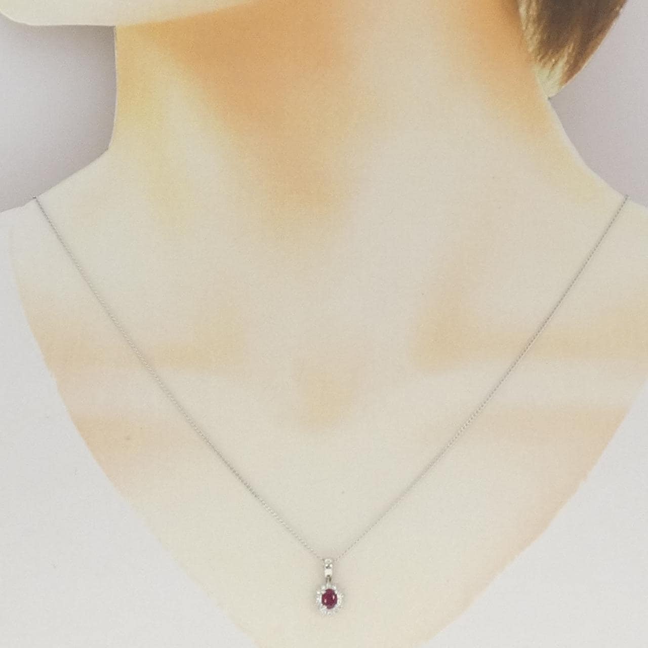 PT900/PT850 ルビー ネックレス 0.33CT