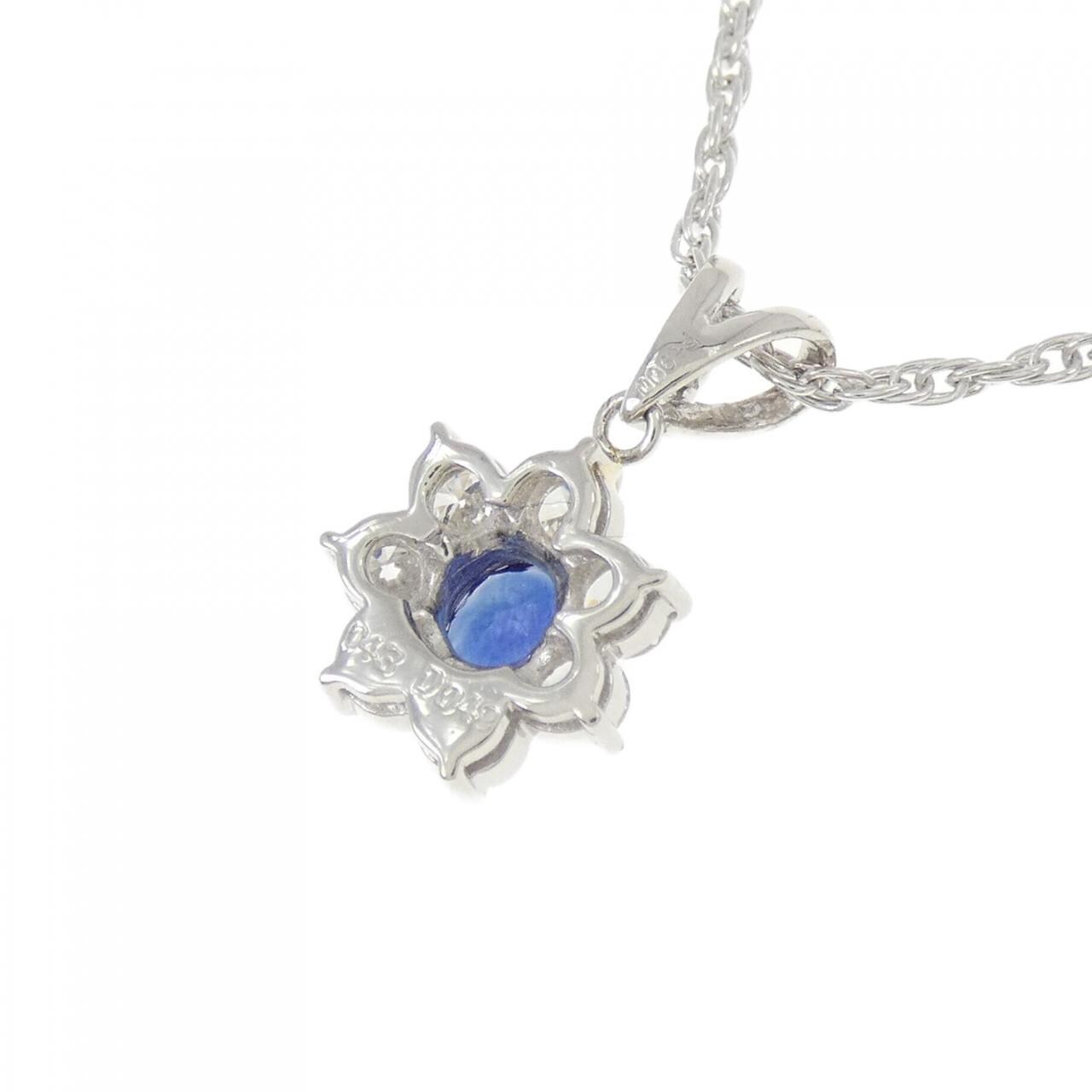 PT900/PT850 フラワー サファイヤ ネックレス 0.43CT