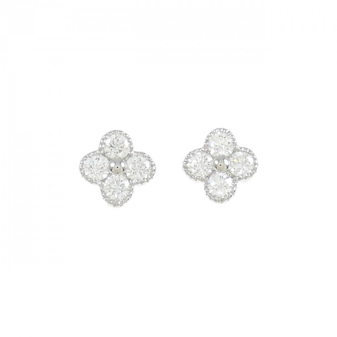 [新品] PT花朵鑽石耳環0.506CT