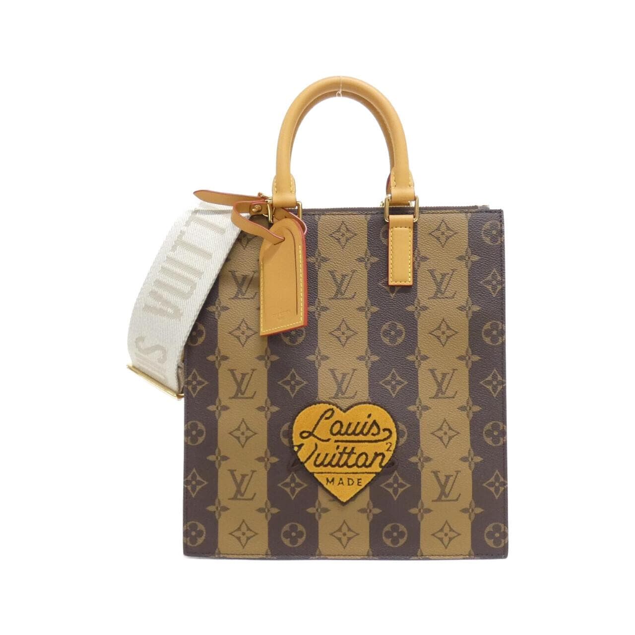 LOUIS VUITTON Monogram條紋（LV Squared）麻袋塑膠郵差包 M45969