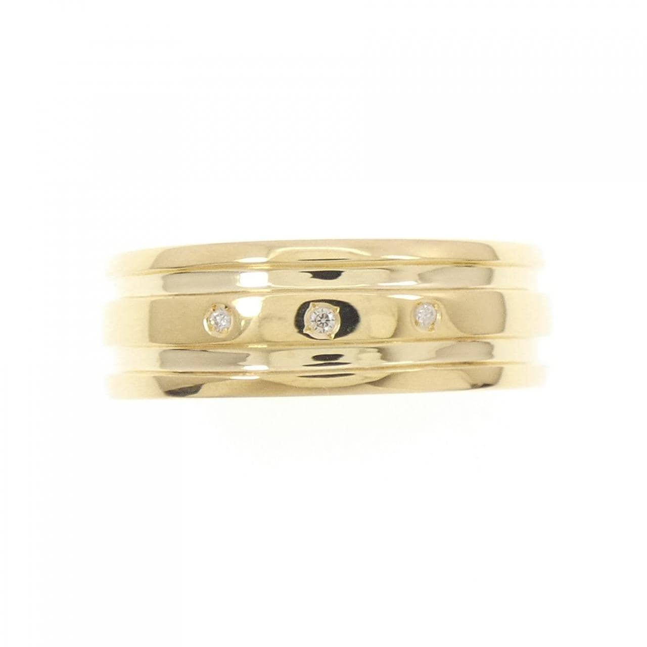 【新品】K18YG スリーストーン ダイヤモンド リング 0.02CT