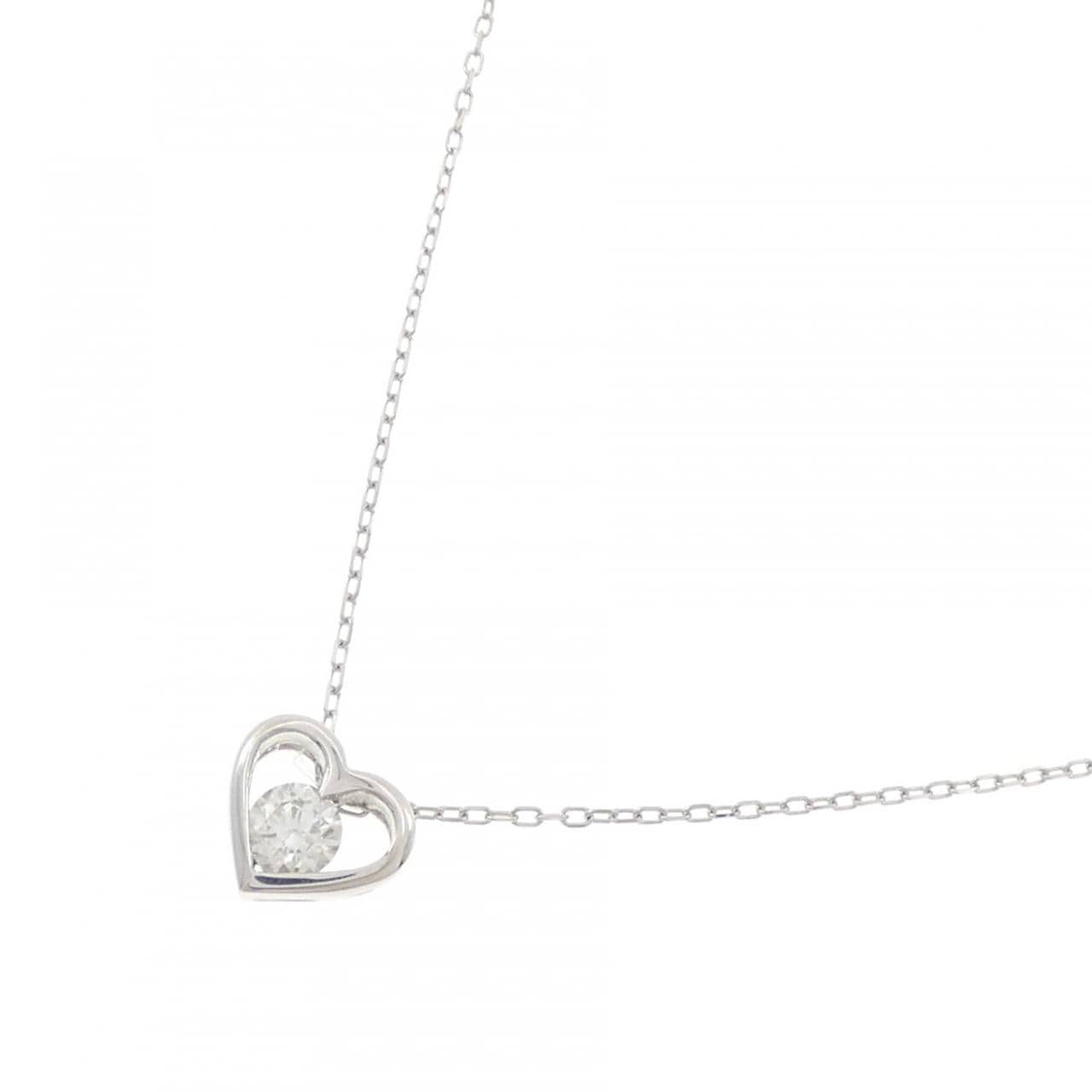 PT900/PT850 ハート ダイヤモンド ネックレス 0.266CT