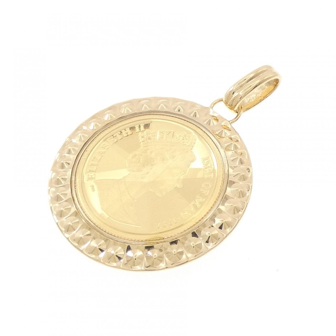 K18YG(枠) コイン ペンダント