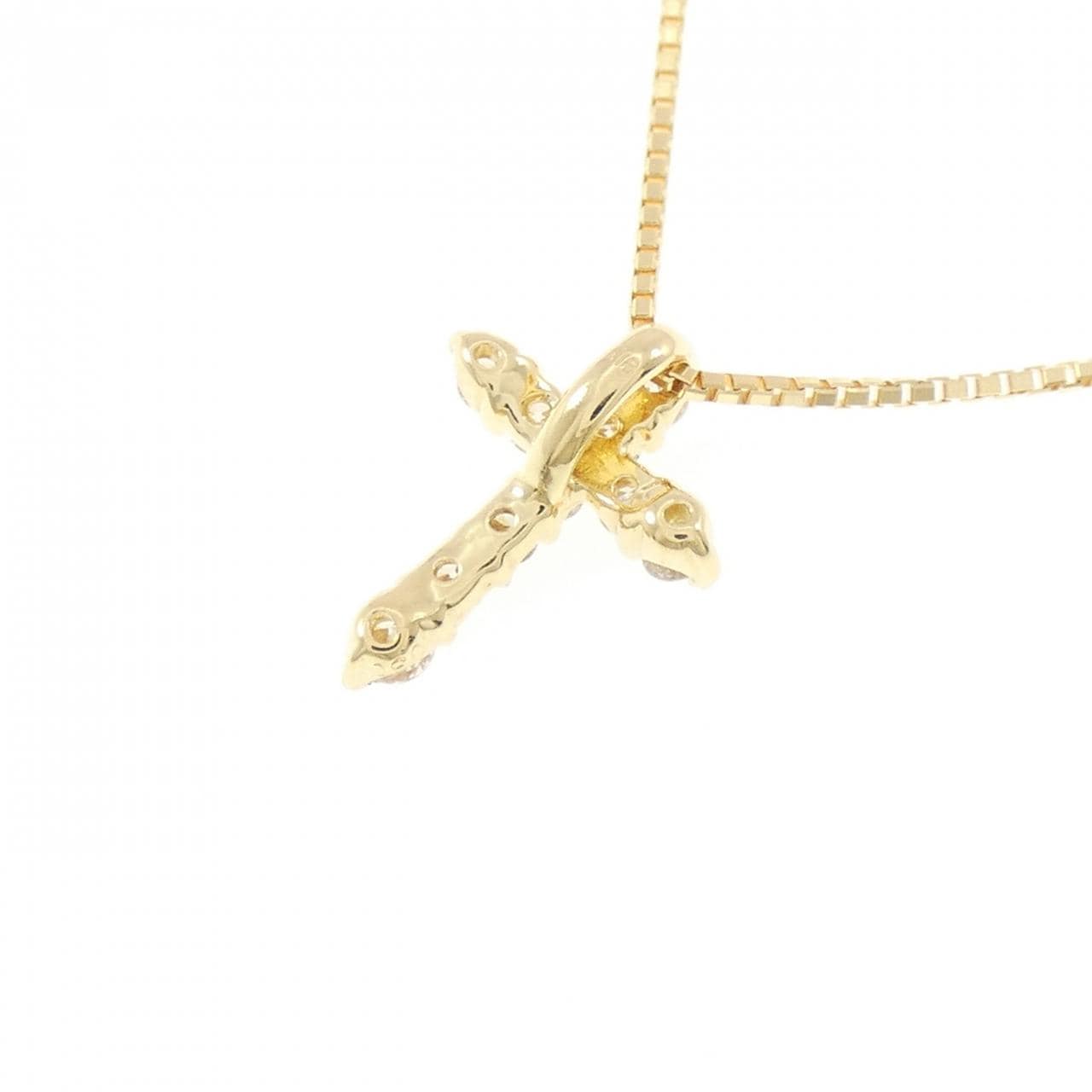 K18YG クロス ダイヤモンド ネックレス 0.30CT