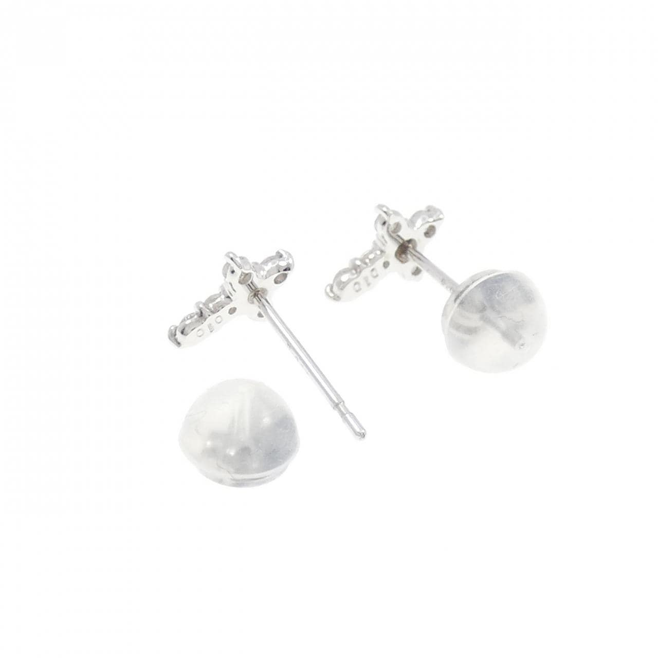 PT900 クロス ダイヤモンド ピアス 0.20CT