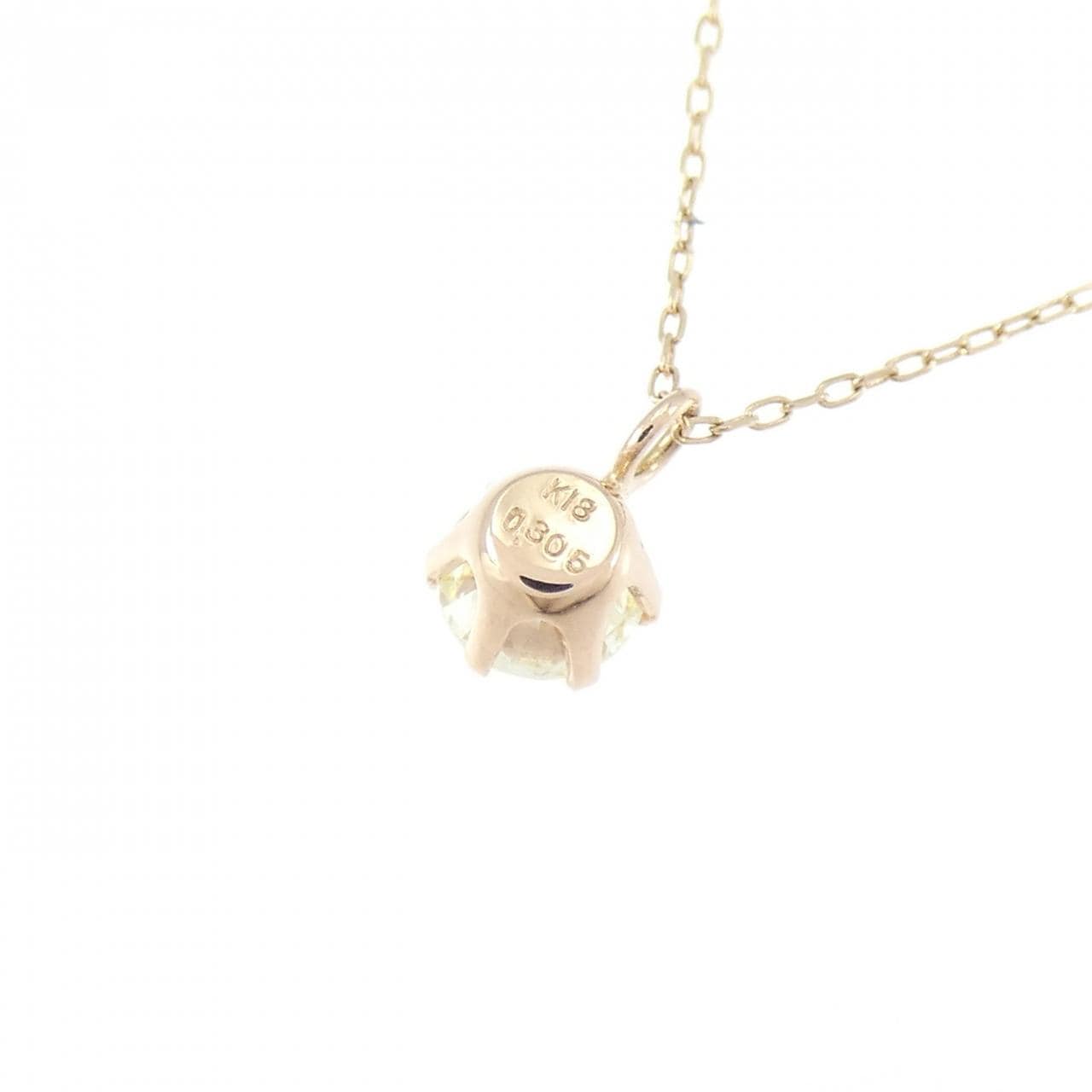 K18PG ソリティア ダイヤモンド ネックレス 0.305CT