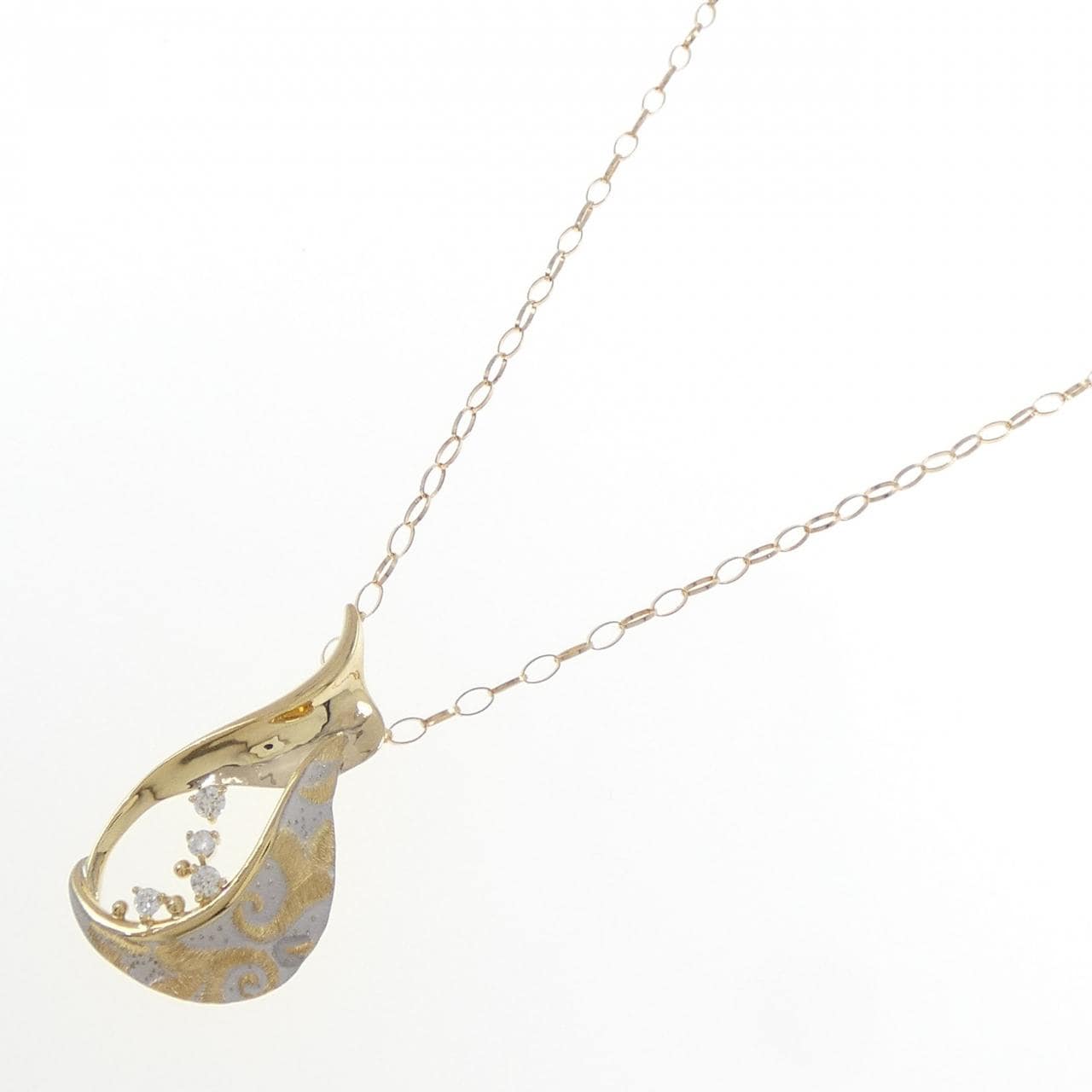 K18YG/K18WG/750YG ダイヤモンド ネックレス 0.16CT