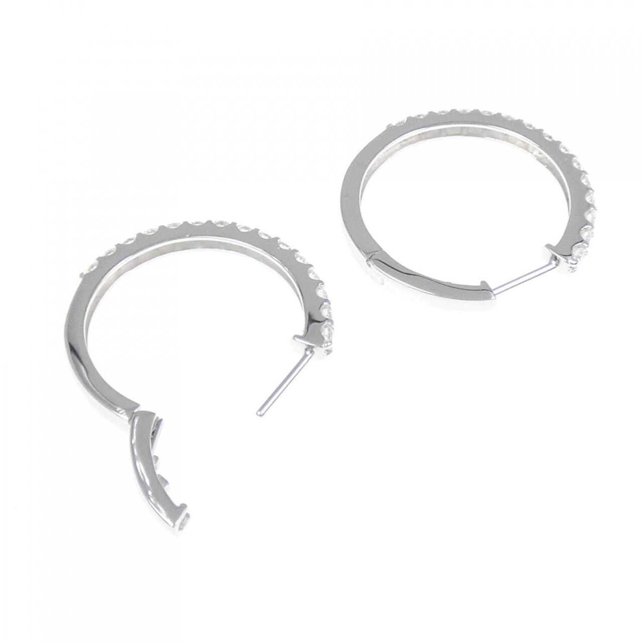 【新品】PT900 フープ ダイヤモンド ピアス 0.808CT