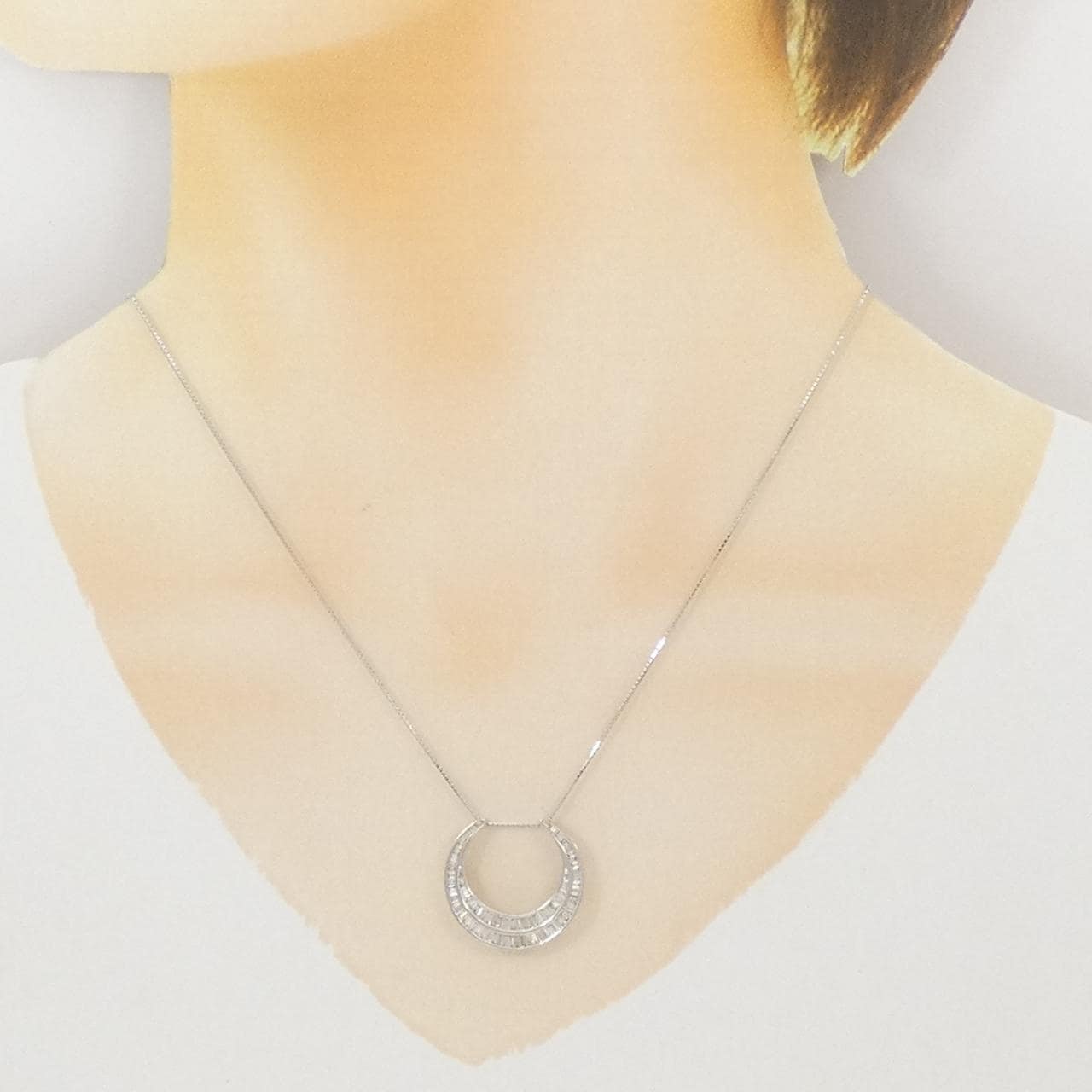K18WG ダイヤモンド ネックレス 0.72CT
