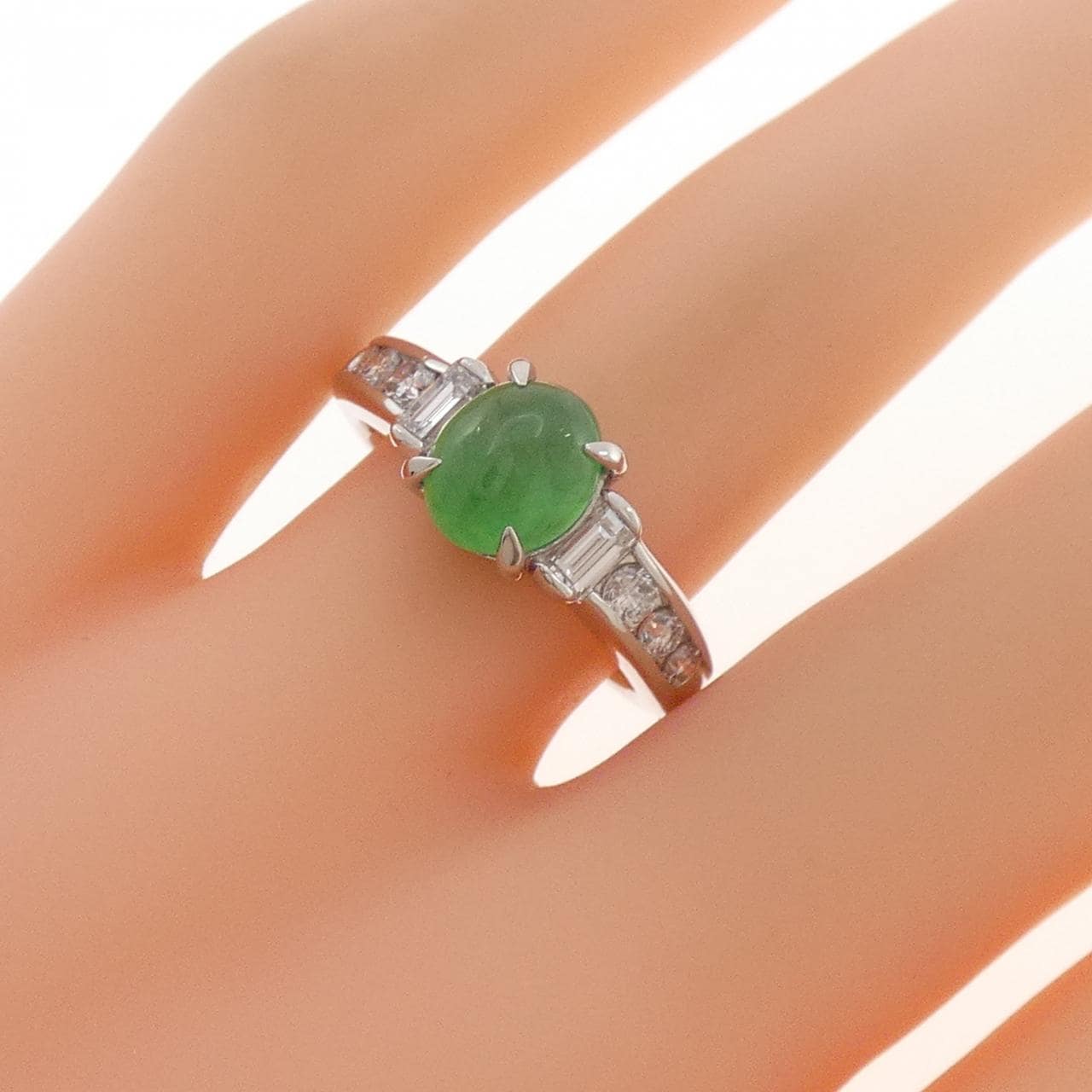 PT900 ヒスイ リング 1.50CT