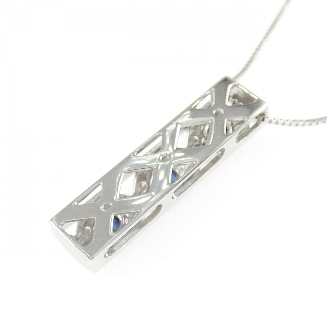 K18WG サファイヤ ネックレス 0.20CT