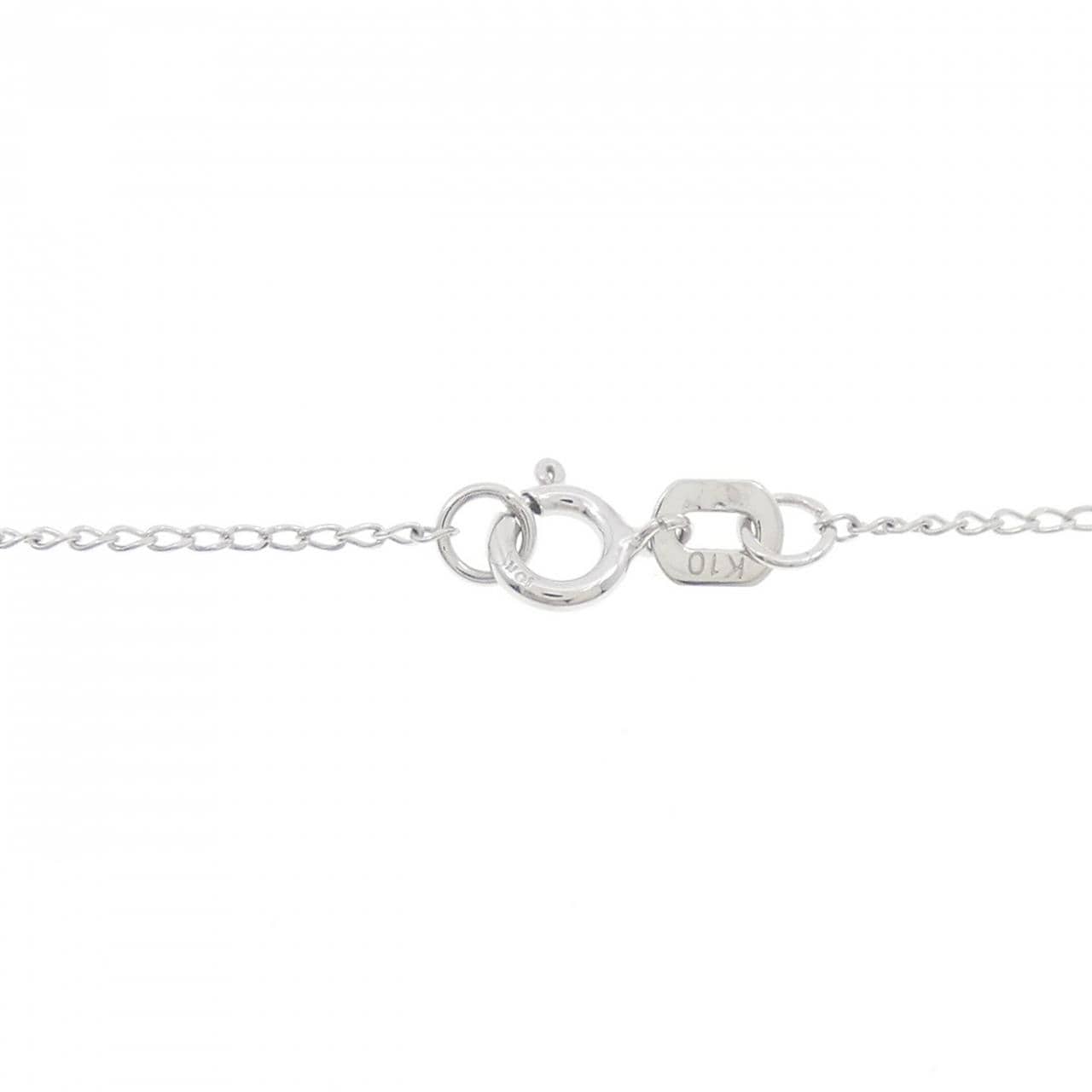 K10WG ハート ダイヤモンド ネックレス