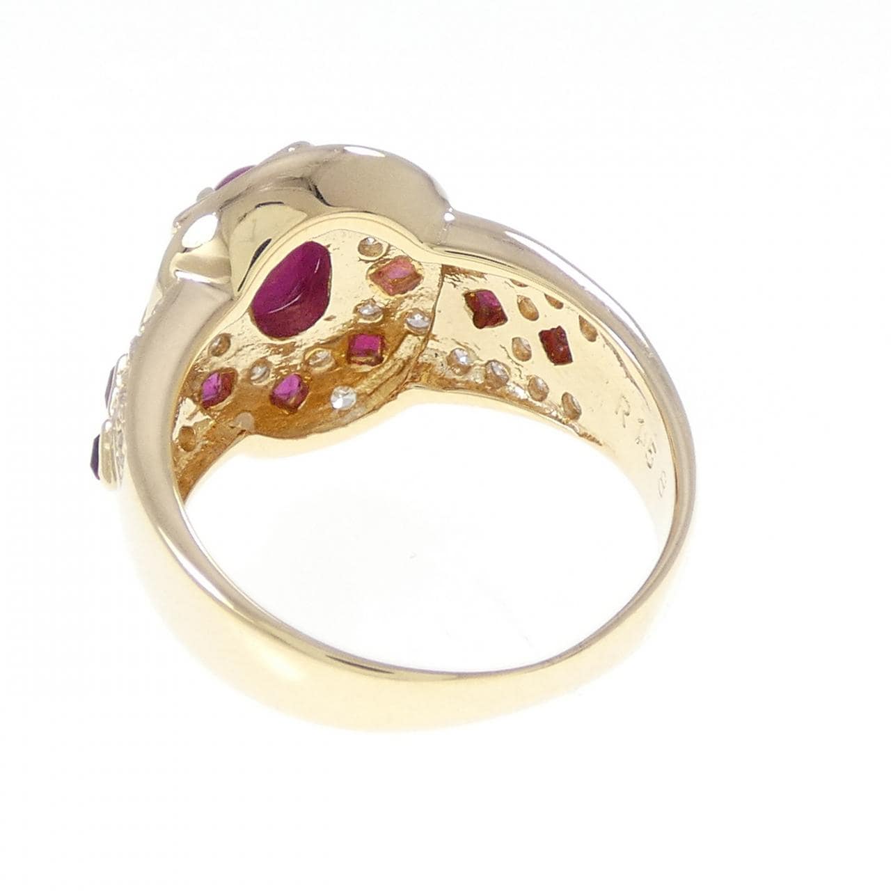 K18YG ルビー リング 1.58CT