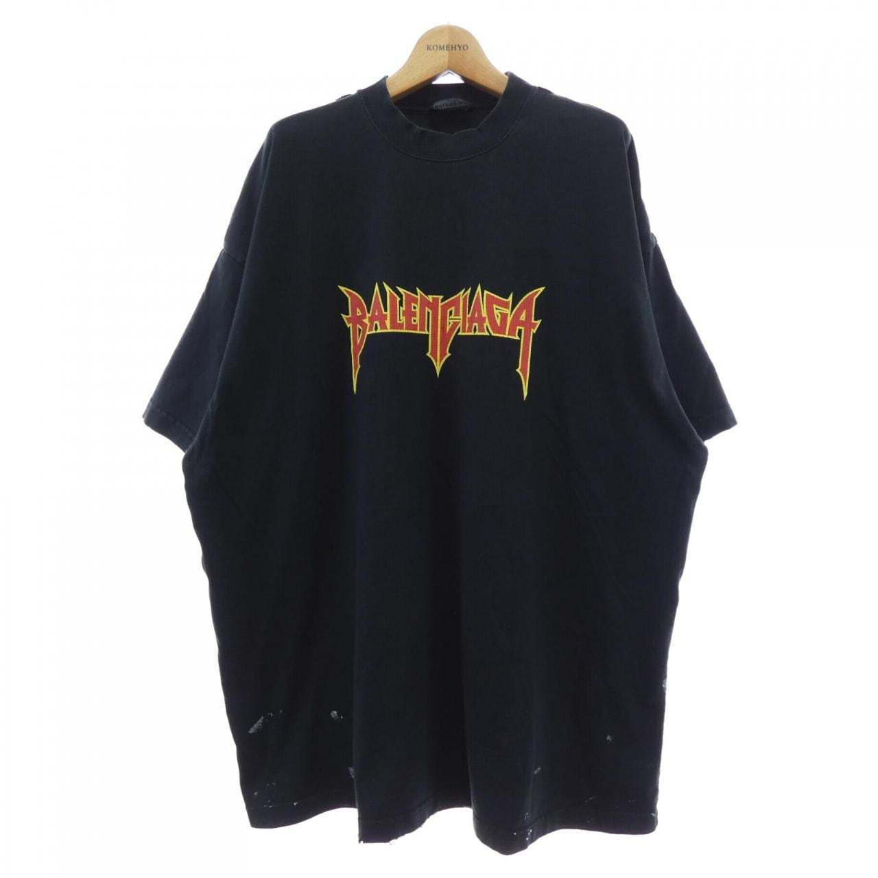 バレンシアガ BALENCIAGA METAL LOGO CRASHED 694576 TMV88 UNISEX Tシャツ