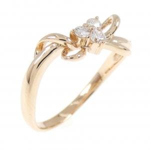 K18PG リボン ダイヤモンド リング 0.10CT