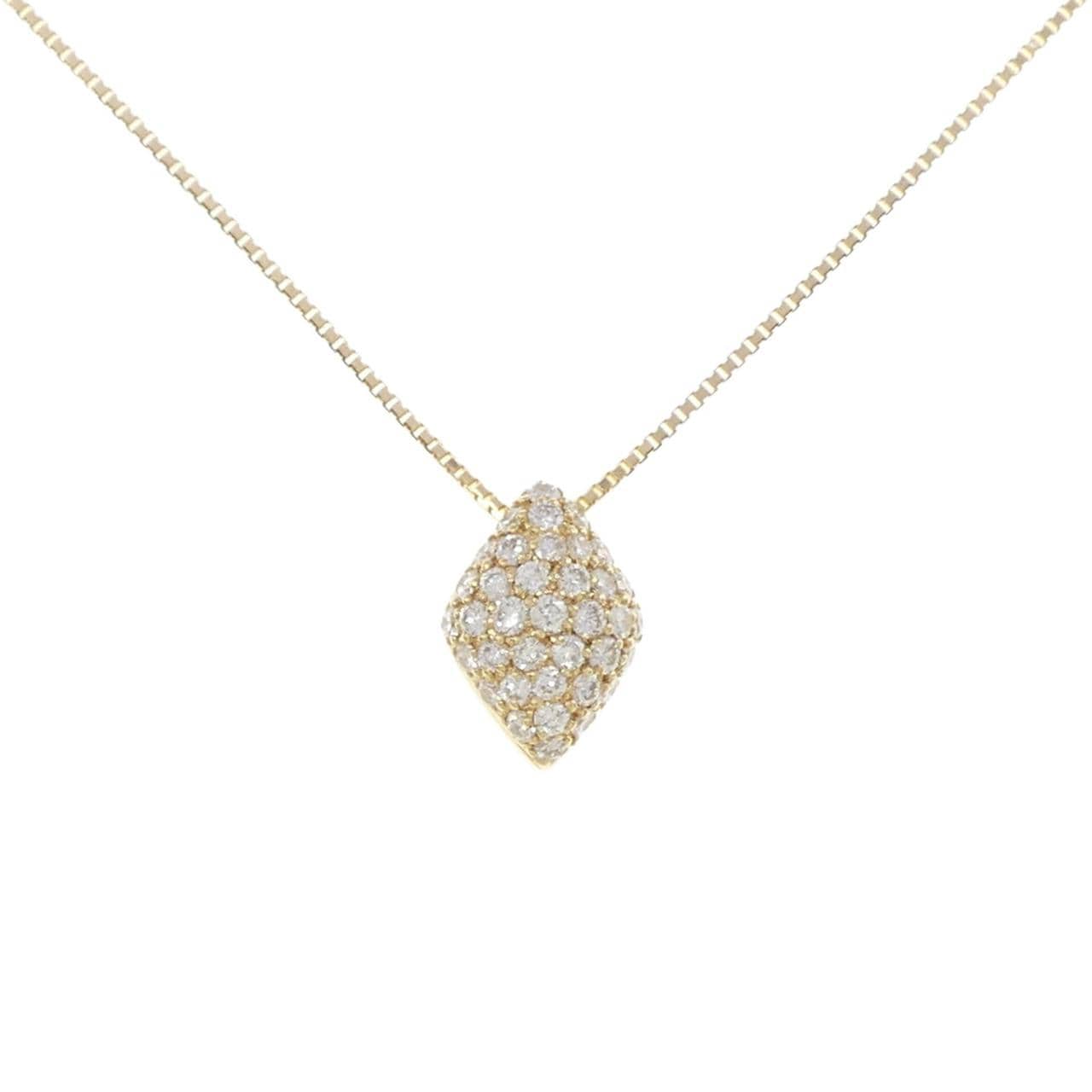 750YG/K18YG Pavé Diamond Necklace 1.01CT