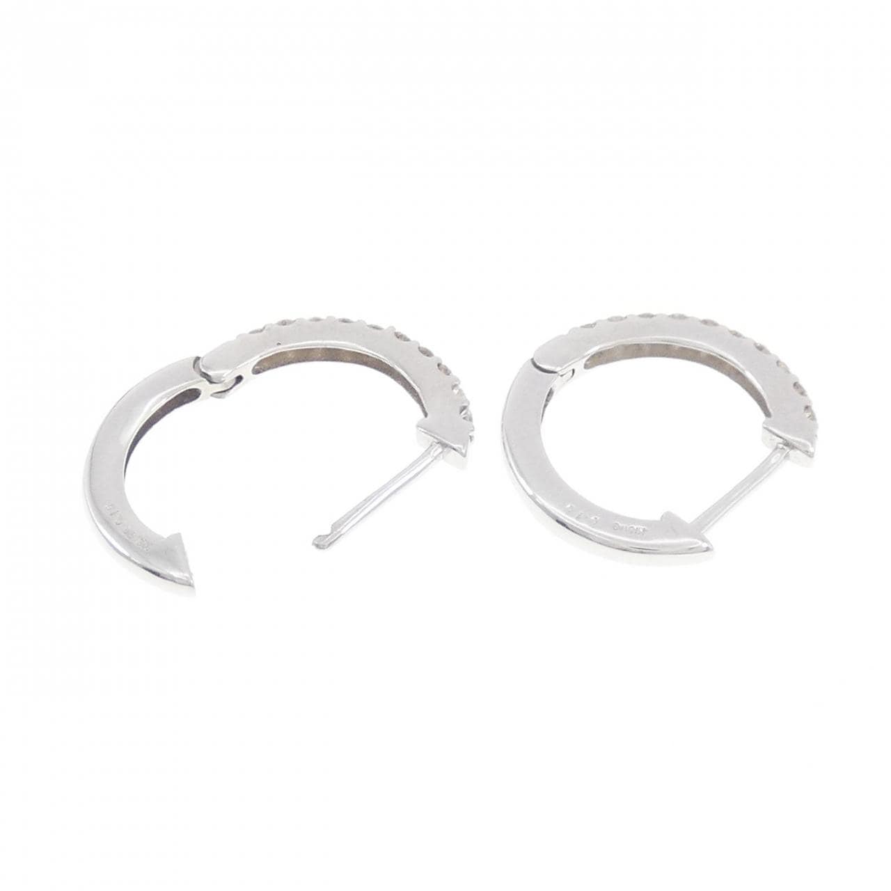 [BRAND NEW] K18WG Hoop Diamond Earrings 0.20CT