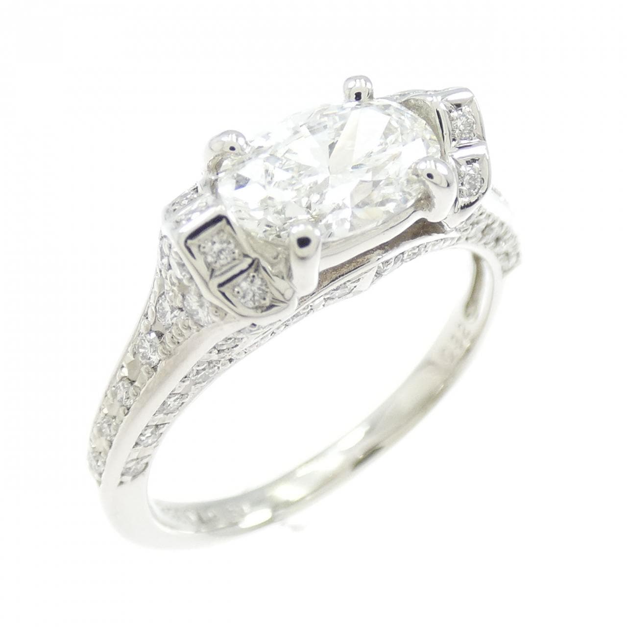 【リメイク】PT900 ダイヤモンド リング 1.020CT F SI1 オーバルカット