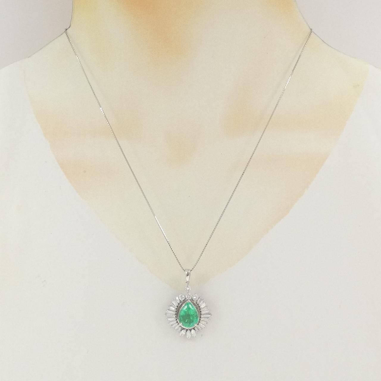 PT900/PT850 エメラルド ネックレス 2.88CT